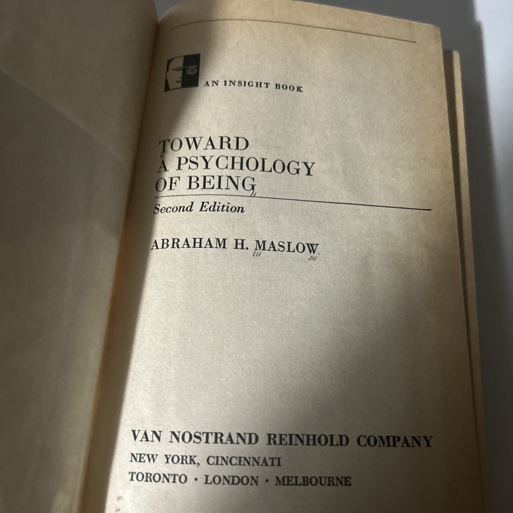 Toward a Psychology of Being (Second‎ Edition) by Abraham H. Maslow HC 1968